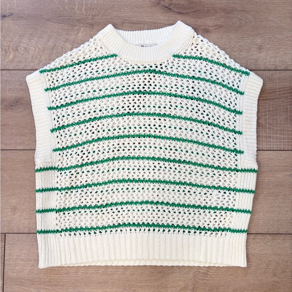 Madewell open stitch sweater top in stripe - Picture 9 of 10